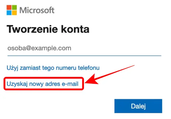 Wystarczy przejść do strony signup.live.com, aby utworzyć nowe konto e-mail Microsoft. Poproś o nowy adres e-mail.